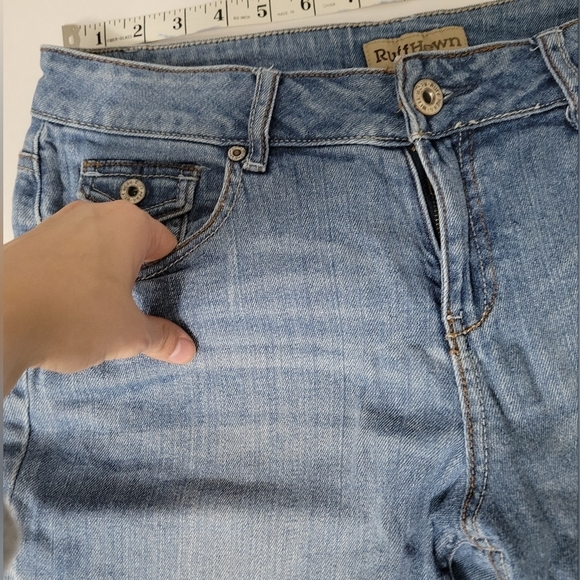 RuffHewn Light Blue Long Bermuda Denim Jean Shorts - Picture 6 of 8